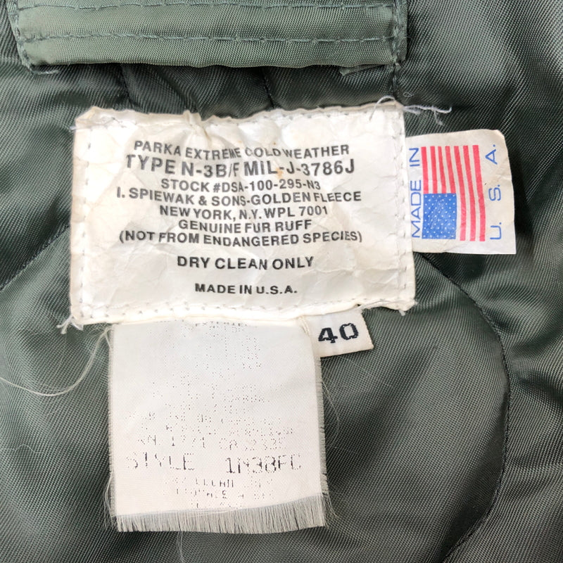 【中古品】【メンズ】 GOLDEN FLEECE ゴールデンフリース SPIEWAK スピワック N3B FLIGHT MILITARY COAT MIL‐J‐3786J 1N3BFC USA製 ミリタリーコート アウター 145-260705-hn-07-fur サイズ：40 カラー：オリーブ系 万代Net店