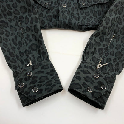【中古品】【メンズ】 SKULL FLIGHT スカルフライト L/S SHIRT 長袖シャツ レオパード柄 カジュアルシャツ トップス 145-251108-hn-06-fur サイズ：36 カラー：グレー/ブラック系 万代Net店