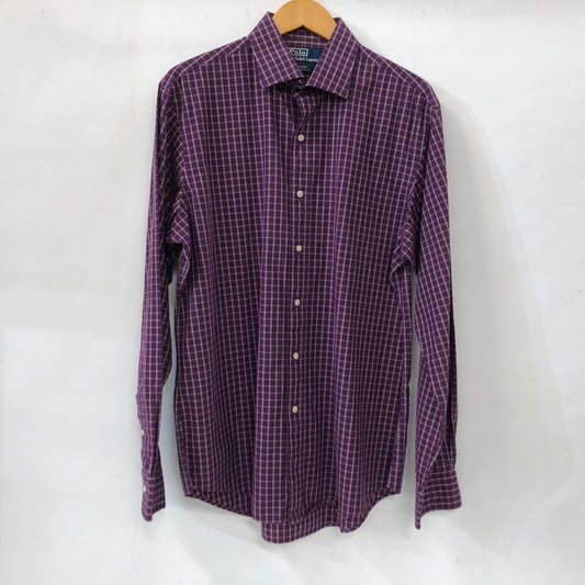 【中古品】【メンズ】 POLO RALPH LAUREN ポロ・ラルフローレン CHECK SHIRT チェックシャツ 長袖 トップス 147-240308-yo-6-tei サイズ：L カラー：パープル 万代Net店