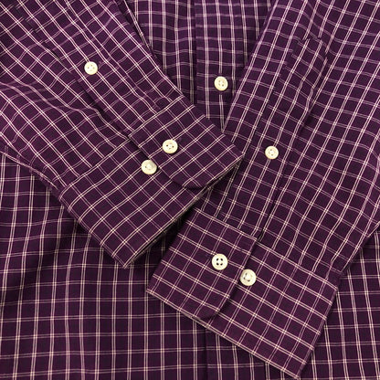 【中古品】【メンズ】 POLO RALPH LAUREN ポロ・ラルフローレン CHECK SHIRT チェックシャツ 長袖 トップス 147-240308-yo-6-tei サイズ：L カラー：パープル 万代Net店