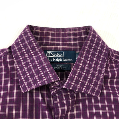 【中古品】【メンズ】 POLO RALPH LAUREN ポロ・ラルフローレン CHECK SHIRT チェックシャツ 長袖 トップス 147-240308-yo-6-tei サイズ：L カラー：パープル 万代Net店