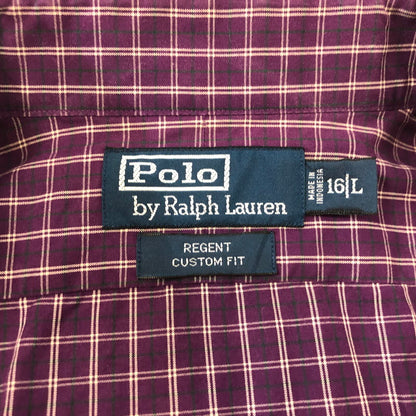 【中古品】【メンズ】 POLO RALPH LAUREN ポロ・ラルフローレン CHECK SHIRT チェックシャツ 長袖 トップス 147-240308-yo-6-tei サイズ：L カラー：パープル 万代Net店