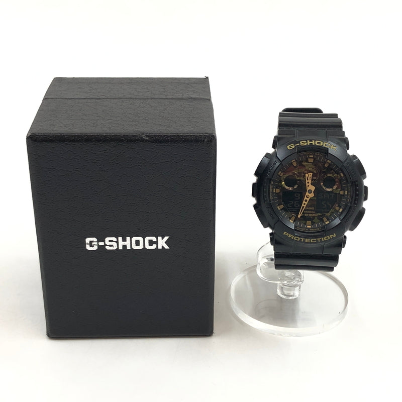 【中古品】【メンズ】 G-SHOCK ジーショック GA-100 SERIES ANALOG-DIGITAL WATCH GA-100CF-1A9JF アナログデジタル 腕時計 196-260926-hn-09-fur カラー：ブラック/ゴールド 万代Net店