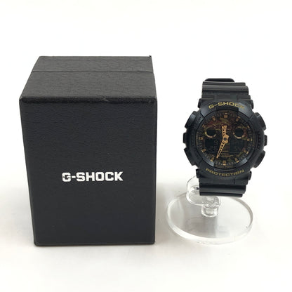 【中古品】【メンズ】 G-SHOCK ジーショック GA-100 SERIES ANALOG-DIGITAL WATCH GA-100CF-1A9JF アナログデジタル 腕時計 196-260926-hn-09-fur カラー：ブラック/ゴールド 万代Net店