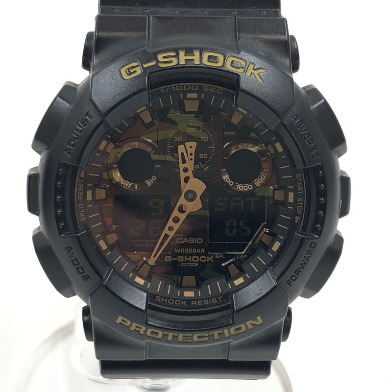 【中古品】【メンズ】 G-SHOCK ジーショック GA-100 SERIES ANALOG-DIGITAL WATCH GA-100CF-1A9JF アナログデジタル 腕時計 196-260926-hn-09-fur カラー：ブラック/ゴールド 万代Net店