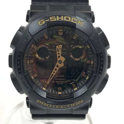 【中古品】【メンズ】 G-SHOCK ジーショック GA-100 SERIES ANALOG-DIGITAL WATCH GA-100CF-1A9JF アナログデジタル 腕時計 196-260926-hn-09-fur カラー：ブラック/ゴールド 万代Net店