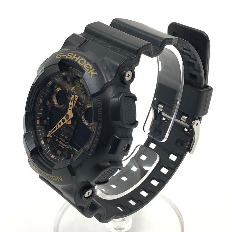 【中古品】【メンズ】 G-SHOCK ジーショック GA-100 SERIES ANALOG-DIGITAL WATCH GA-100CF-1A9JF アナログデジタル 腕時計 196-260926-hn-09-fur カラー：ブラック/ゴールド 万代Net店