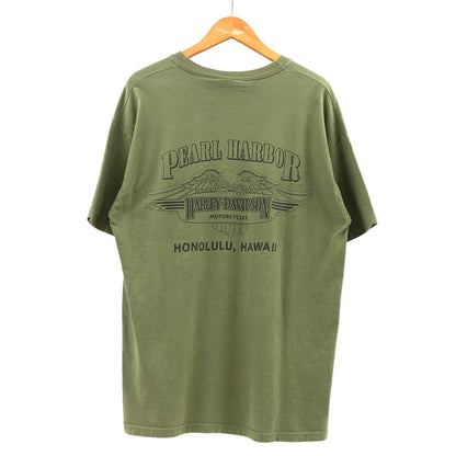 【現状渡し品】【メンズ】 HARLEY DAVIDSON ハーレーダビッドソン 1997 THE BIKE THAT NOW S/S TEE 半袖Tシャツ ヴィンテージ トップス 146-260418-hn-04-fur サイズ：L カラー：グリーン系 万代Net店