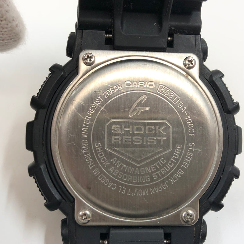 【中古品】【メンズ】 G-SHOCK ジーショック GA-100 SERIES ANALOG-DIGITAL WATCH GA-100CF-1A9JF アナログデジタル 腕時計 196-260926-hn-09-fur カラー：ブラック/ゴールド 万代Net店