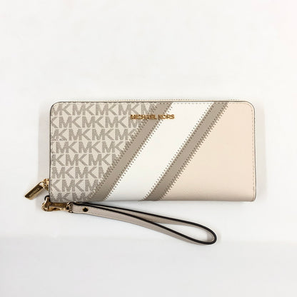 【中古美品】【レディース】 MICHAEL KORS マイケルコース ROUND ZIPPER LONG WALLET 35R3GTVE7B ラウンドジッパー ロングウォレット 長財布 財布 200-260705-hn-09-fur カラー：ベージュ系 万代Net店