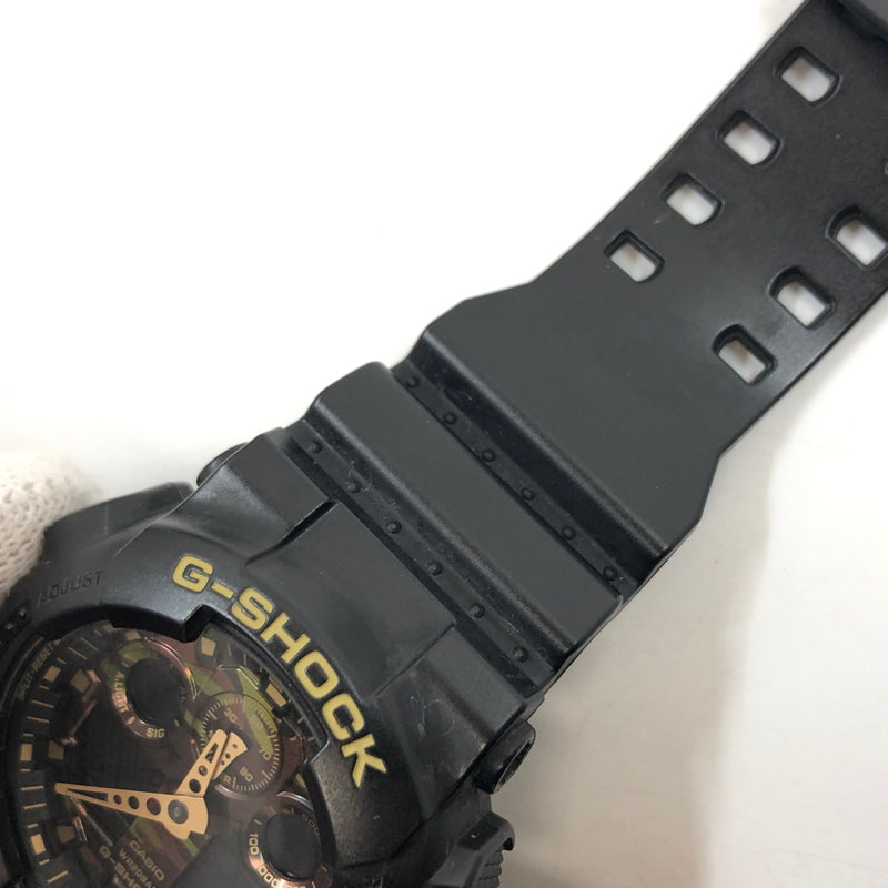 【中古品】【メンズ】 G-SHOCK ジーショック GA-100 SERIES ANALOG-DIGITAL WATCH GA-100CF-1A9JF アナログデジタル 腕時計 196-260926-hn-09-fur カラー：ブラック/ゴールド 万代Net店