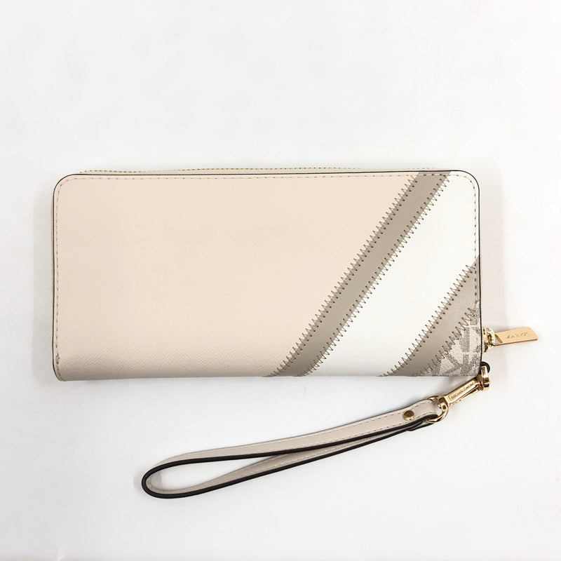 【中古美品】【レディース】 MICHAEL KORS マイケルコース ROUND ZIPPER LONG WALLET 35R3GTVE7B ラウンドジッパー ロングウォレット 長財布 財布 200-260705-hn-09-fur カラー：ベージュ系 万代Net店