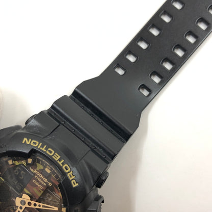 【中古品】【メンズ】 G-SHOCK ジーショック GA-100 SERIES ANALOG-DIGITAL WATCH GA-100CF-1A9JF アナログデジタル 腕時計 196-260926-hn-09-fur カラー：ブラック/ゴールド 万代Net店