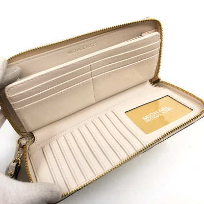 【中古美品】【レディース】 MICHAEL KORS マイケルコース ROUND ZIPPER LONG WALLET 35R3GTVE7B ラウンドジッパー ロングウォレット 長財布 財布 200-260705-hn-09-fur カラー：ベージュ系 万代Net店