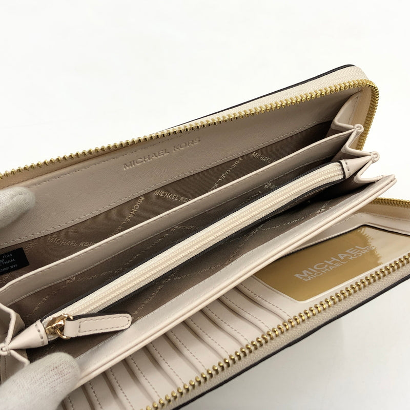 【中古美品】【レディース】 MICHAEL KORS マイケルコース ROUND ZIPPER LONG WALLET 35R3GTVE7B ラウンドジッパー ロングウォレット 長財布 財布 200-260705-hn-09-fur カラー：ベージュ系 万代Net店