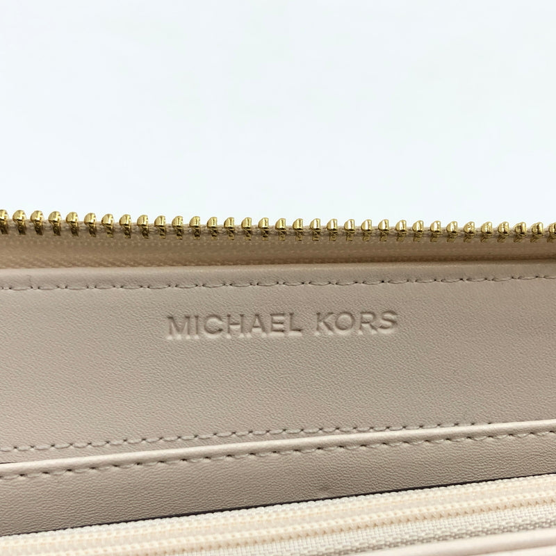 【中古美品】【レディース】 MICHAEL KORS マイケルコース ROUND ZIPPER LONG WALLET 35R3GTVE7B ラウンドジッパー ロングウォレット 長財布 財布 200-260705-hn-09-fur カラー：ベージュ系 万代Net店
