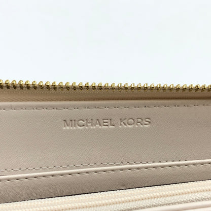 【中古美品】【レディース】 MICHAEL KORS マイケルコース ROUND ZIPPER LONG WALLET 35R3GTVE7B ラウンドジッパー ロングウォレット 長財布 財布 200-260705-hn-09-fur カラー：ベージュ系 万代Net店
