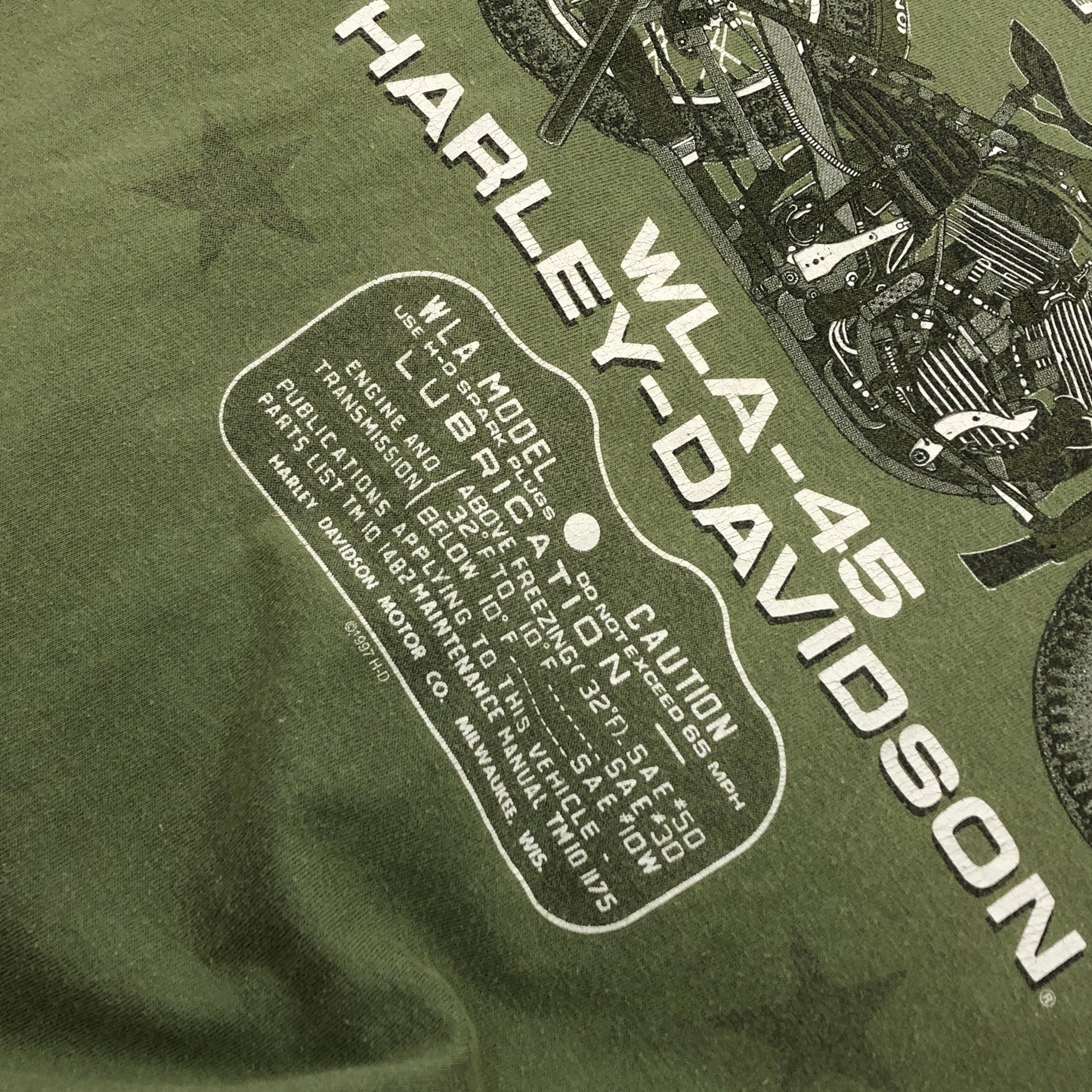 【現状渡し品】【メンズ】 HARLEY DAVIDSON ハーレーダビッドソン 1997 THE BIKE THAT NOW S/S TEE 半袖Tシャツ ヴィンテージ トップス 146-260418-hn-04-fur サイズ：L カラー：グリーン系 万代Net店
