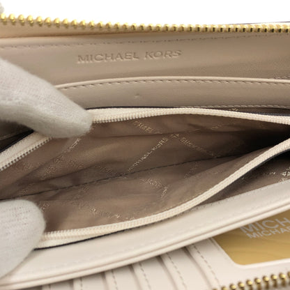 【中古美品】【レディース】 MICHAEL KORS マイケルコース ROUND ZIPPER LONG WALLET 35R3GTVE7B ラウンドジッパー ロングウォレット 長財布 財布 200-260705-hn-09-fur カラー：ベージュ系 万代Net店