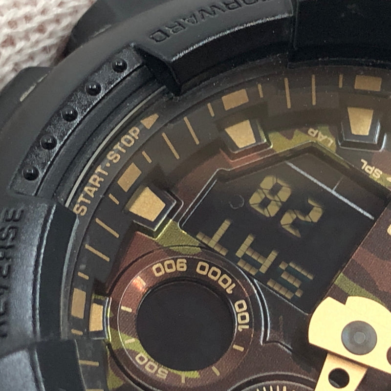 【中古品】【メンズ】 G-SHOCK ジーショック GA-100 SERIES ANALOG-DIGITAL WATCH GA-100CF-1A9JF アナログデジタル 腕時計 196-260926-hn-09-fur カラー：ブラック/ゴールド 万代Net店