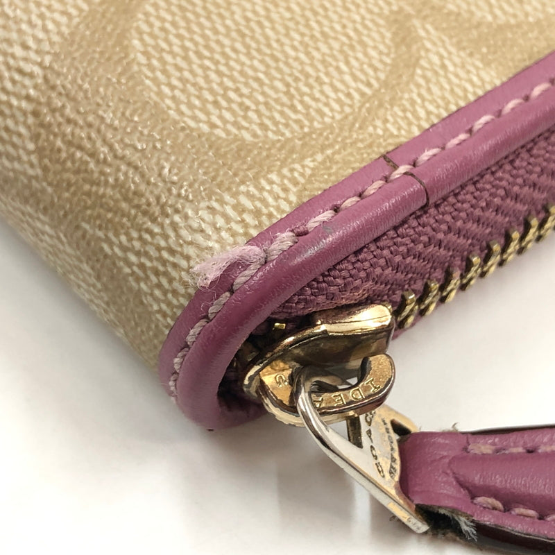 【中古品】【レディース】 COACH コーチ SIGNATURE LONG WALLET F54630 シグネチャーロングウォレット 長財布 財布 181-260705-hn-10-fur カラー：ベージュ/パープル 万代Net店