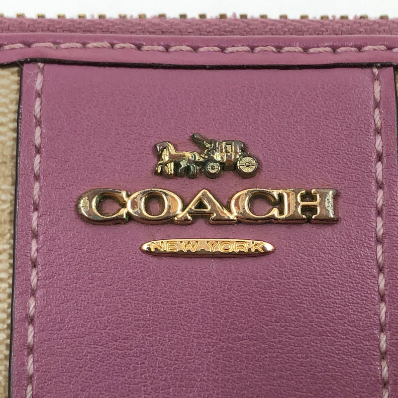 【中古品】【レディース】 COACH コーチ SIGNATURE LONG WALLET F54630 シグネチャーロングウォレット 長財布 財布 181-260705-hn-10-fur カラー：ベージュ/パープル 万代Net店