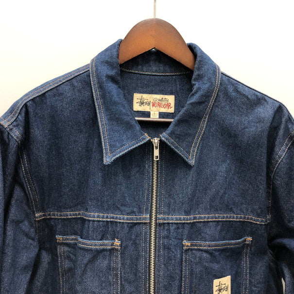 【中古品】【メンズ】 STUSSY ステューシー DENIM ZIP UP WORK SHIRT デニムジャケット ワークジャケット "(fuz)" 142-250913-RH-01-tom サイズ：L カラー：INDIGO 万代Net店