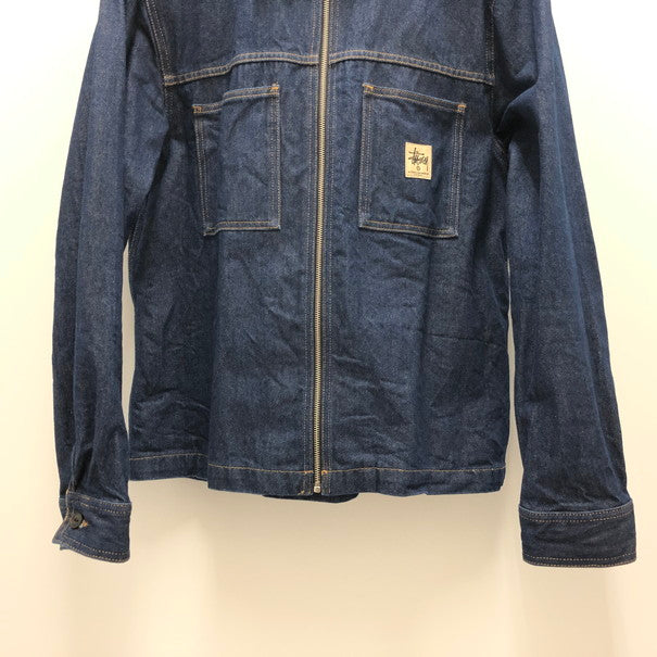 【中古品】【メンズ】 STUSSY ステューシー DENIM ZIP UP WORK SHIRT デニムジャケット ワークジャケット "(fuz)" 142-250913-RH-01-tom サイズ：L カラー：INDIGO 万代Net店