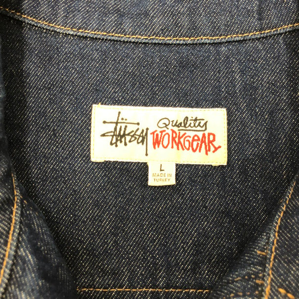 【中古品】【メンズ】 STUSSY ステューシー DENIM ZIP UP WORK SHIRT デニムジャケット ワークジャケット "(fuz)" 142-250913-RH-01-tom サイズ：L カラー：INDIGO 万代Net店