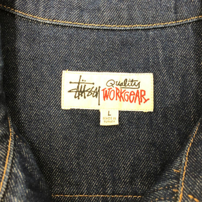【中古品】【メンズ】 STUSSY ステューシー DENIM ZIP UP WORK SHIRT デニムジャケット ワークジャケット "(fuz)" 142-250913-RH-01-tom サイズ：L カラー：INDIGO 万代Net店