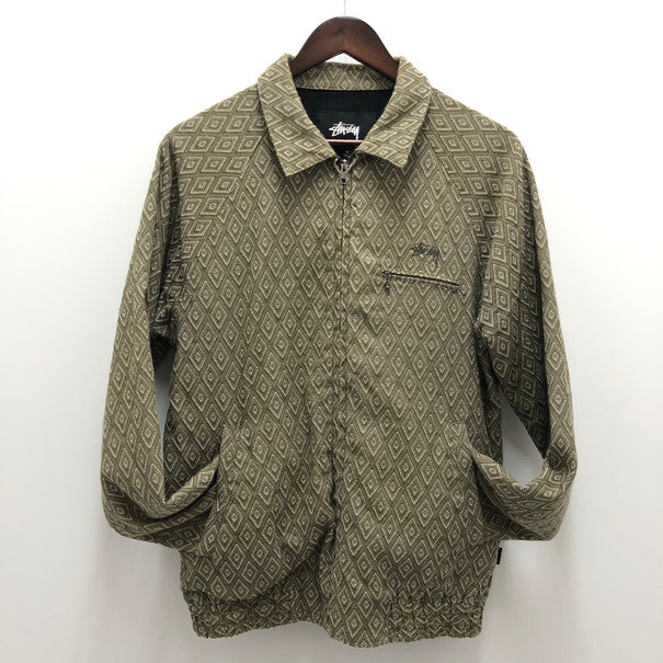 【中古品】【メンズ】 STUSSY ステューシー STUSSY BRYAN DIAMOND JACKET ジップ ジャケット (fuz) 142-250916-RH-01-tom サイズ：M カラー：グリーン/ダイアモンド柄 万代Net店