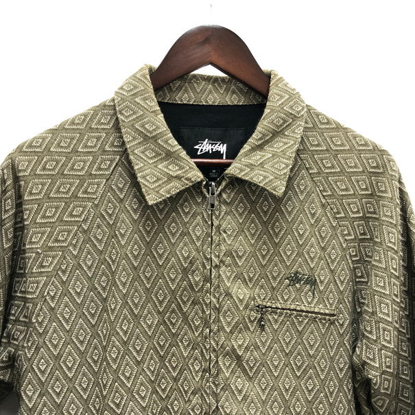 【中古品】【メンズ】 STUSSY ステューシー STUSSY BRYAN DIAMOND JACKET ジップ ジャケット (fuz) 142-250916-RH-01-tom サイズ：M カラー：グリーン/ダイアモンド柄 万代Net店