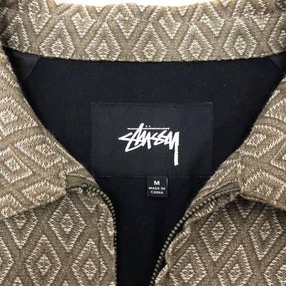 【中古品】【メンズ】 STUSSY ステューシー STUSSY BRYAN DIAMOND JACKET ジップ ジャケット (fuz) 142-250916-RH-01-tom サイズ：M カラー：グリーン/ダイアモンド柄 万代Net店