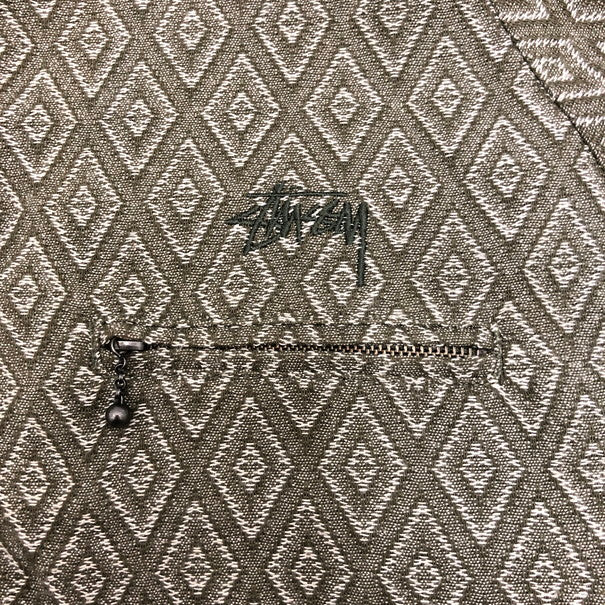 【中古品】【メンズ】 STUSSY ステューシー STUSSY BRYAN DIAMOND JACKET ジップ ジャケット (fuz) 142-250916-RH-01-tom サイズ：M カラー：グリーン/ダイアモンド柄 万代Net店