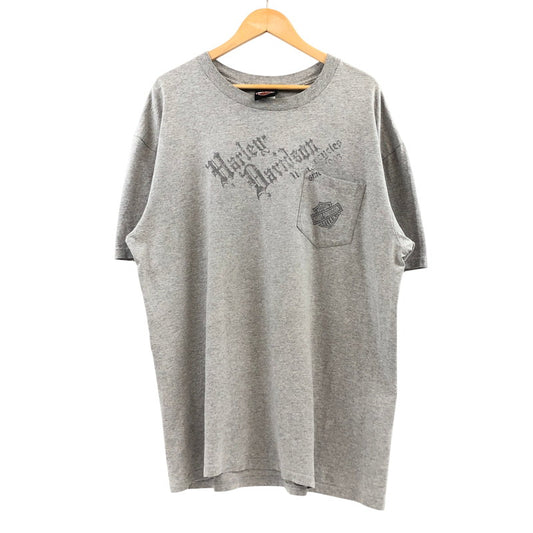 【中古品】【メンズ】 HARLEY DAVIDSON ハーレーダビッドソン BATTLEFIELD S/S POCKET TEE 半袖Tシャツ ポケット付き トップス 146-260419-hn-04-fur サイズ：XL カラー：グレー 万代Net店