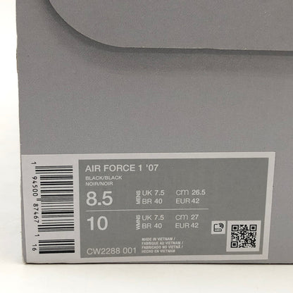 【中古美品】【メンズ】 NIKE ナイキ AIR FORCE 1 Low '07 CW2288-001 エアフォース1 ロー '07 スニーカー シューズ 靴 160-251110-hn-02-fur サイズ：26.5cm US 8.5 カラー：ブラック 万代Net店