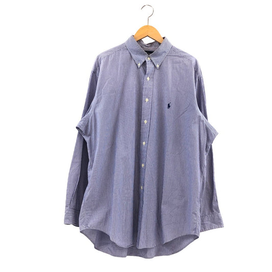 【中古品】【メンズ】 RALPH LAUREN ラルフローレン 90S YARMOUTH STRIPE LS BD SHIRT ヤーマス ストライプ 長袖シャツ カジュアルシャツ トップス 146-260419-hn-08-fur サイズ：17 カラー：パープル/ホワイト 万代Net店
