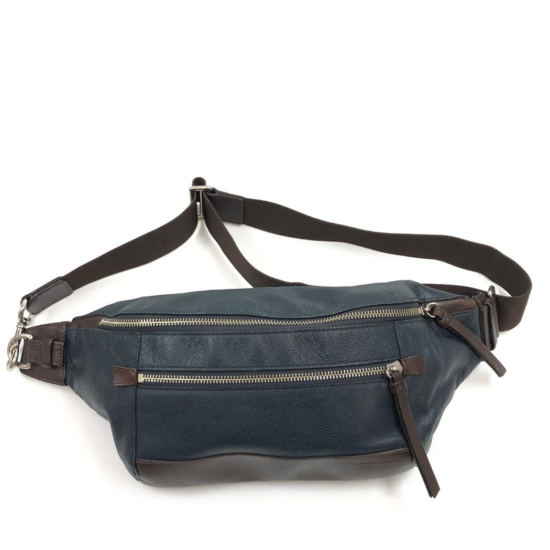 【現状渡し品】【メンズ】 COACH コーチ トンプソン シティ ウエストバッグ ボディバッグ カバン 180-260706-hn-01-fur カラー：ネイビー/ブラウン 万代Net店