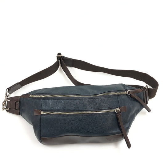 【現状渡し品】【メンズ】 COACH コーチ トンプソン シティ ウエストバッグ ボディバッグ カバン 180-260706-hn-01-fur カラー：ネイビー/ブラウン 万代Net店