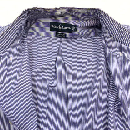 【中古品】【メンズ】 RALPH LAUREN ラルフローレン 90S YARMOUTH STRIPE LS BD SHIRT ヤーマス ストライプ 長袖シャツ カジュアルシャツ トップス 146-260419-hn-08-fur サイズ：17 カラー：パープル/ホワイト 万代Net店