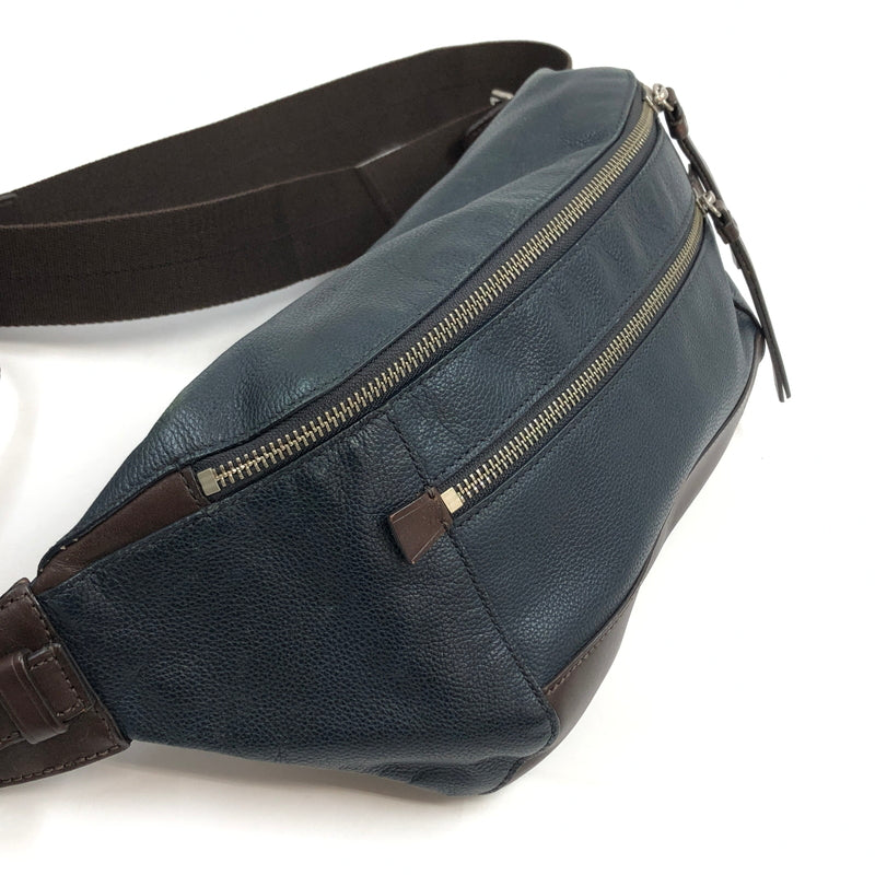 【現状渡し品】【メンズ】 COACH コーチ トンプソン シティ ウエストバッグ ボディバッグ カバン 180-260706-hn-01-fur カラー：ネイビー/ブラウン 万代Net店