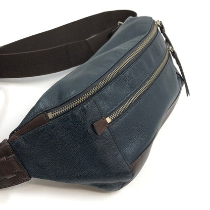 【現状渡し品】【メンズ】 COACH コーチ トンプソン シティ ウエストバッグ ボディバッグ カバン 180-260706-hn-01-fur カラー：ネイビー/ブラウン 万代Net店