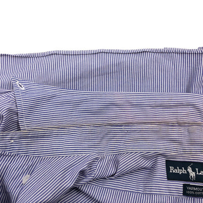 【中古品】【メンズ】 RALPH LAUREN ラルフローレン 90S YARMOUTH STRIPE LS BD SHIRT ヤーマス ストライプ 長袖シャツ カジュアルシャツ トップス 146-260419-hn-08-fur サイズ：17 カラー：パープル/ホワイト 万代Net店