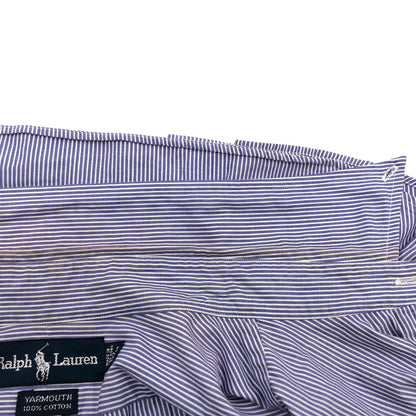【中古品】【メンズ】 RALPH LAUREN ラルフローレン 90S YARMOUTH STRIPE LS BD SHIRT ヤーマス ストライプ 長袖シャツ カジュアルシャツ トップス 146-260419-hn-08-fur サイズ：17 カラー：パープル/ホワイト 万代Net店