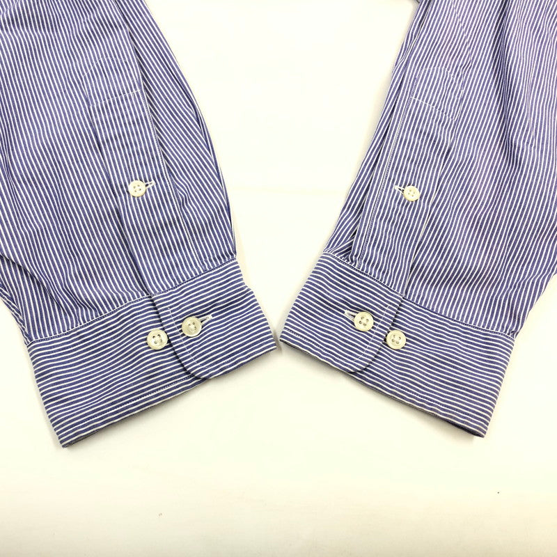 【中古品】【メンズ】 RALPH LAUREN ラルフローレン 90S YARMOUTH STRIPE LS BD SHIRT ヤーマス ストライプ 長袖シャツ カジュアルシャツ トップス 146-260419-hn-08-fur サイズ：17 カラー：パープル/ホワイト 万代Net店