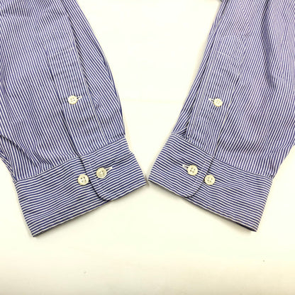 【中古品】【メンズ】 RALPH LAUREN ラルフローレン 90S YARMOUTH STRIPE LS BD SHIRT ヤーマス ストライプ 長袖シャツ カジュアルシャツ トップス 146-260419-hn-08-fur サイズ：17 カラー：パープル/ホワイト 万代Net店
