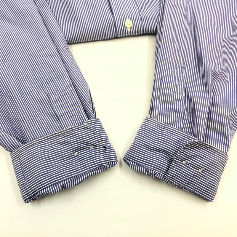 【中古品】【メンズ】 RALPH LAUREN ラルフローレン 90S YARMOUTH STRIPE LS BD SHIRT ヤーマス ストライプ 長袖シャツ カジュアルシャツ トップス 146-260419-hn-08-fur サイズ：17 カラー：パープル/ホワイト 万代Net店