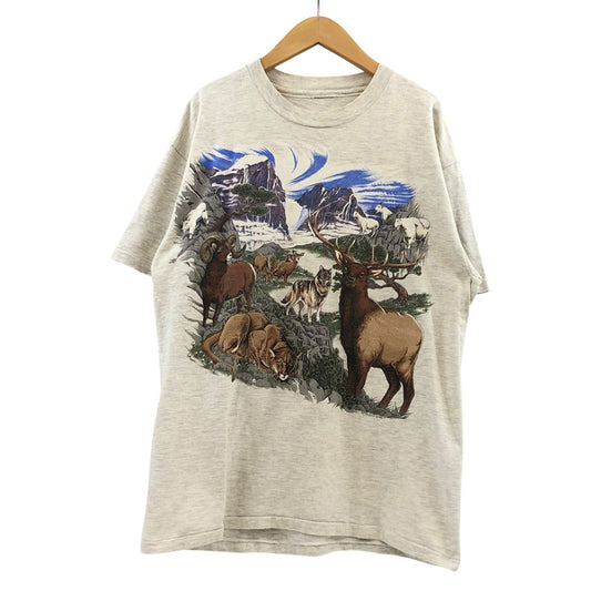 【現状渡し品】【メンズ】 VINTAGE ヴィンテージ 90S ANIMAL PRINT TEE アニマルプリント 半袖Tシャツ トップス 146-260420-hn-01-fur サイズ：不明 カラー：グレー系 万代Net店