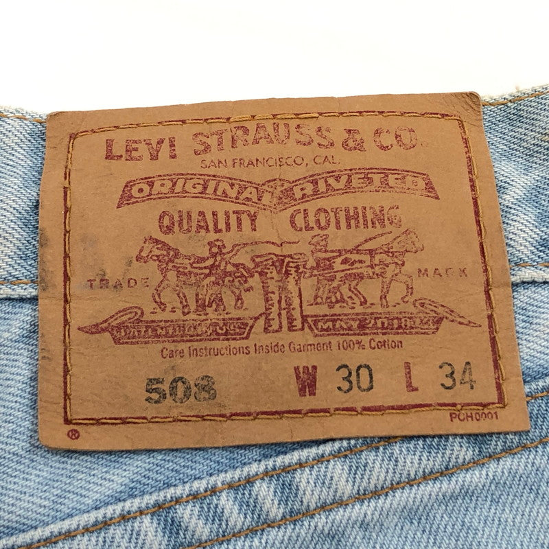 【ジャンク品】【メンズ】 Levi's リーバイス 90S STRAIGHT DENIM PANTS 508-0225 90年代 ストレートデニムパンツ ボトムス 158-260126-hn-06-fur サイズ：W30 L34 カラー：ブルー系 万代Net店