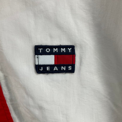 【中古品】【メンズ】 TOMMY JEANS オーバーサイズカラーブロックジャケット 144-260410-SS-04-iwa サイズ：M カラー：レッド ホワイト ネイビー 万代Net店